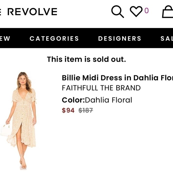 NWT FAITHFULL THE BRAND Billie Floral Dress- Dahlia Floral Print/ Size 4 (Small) - Picture 15 of 15